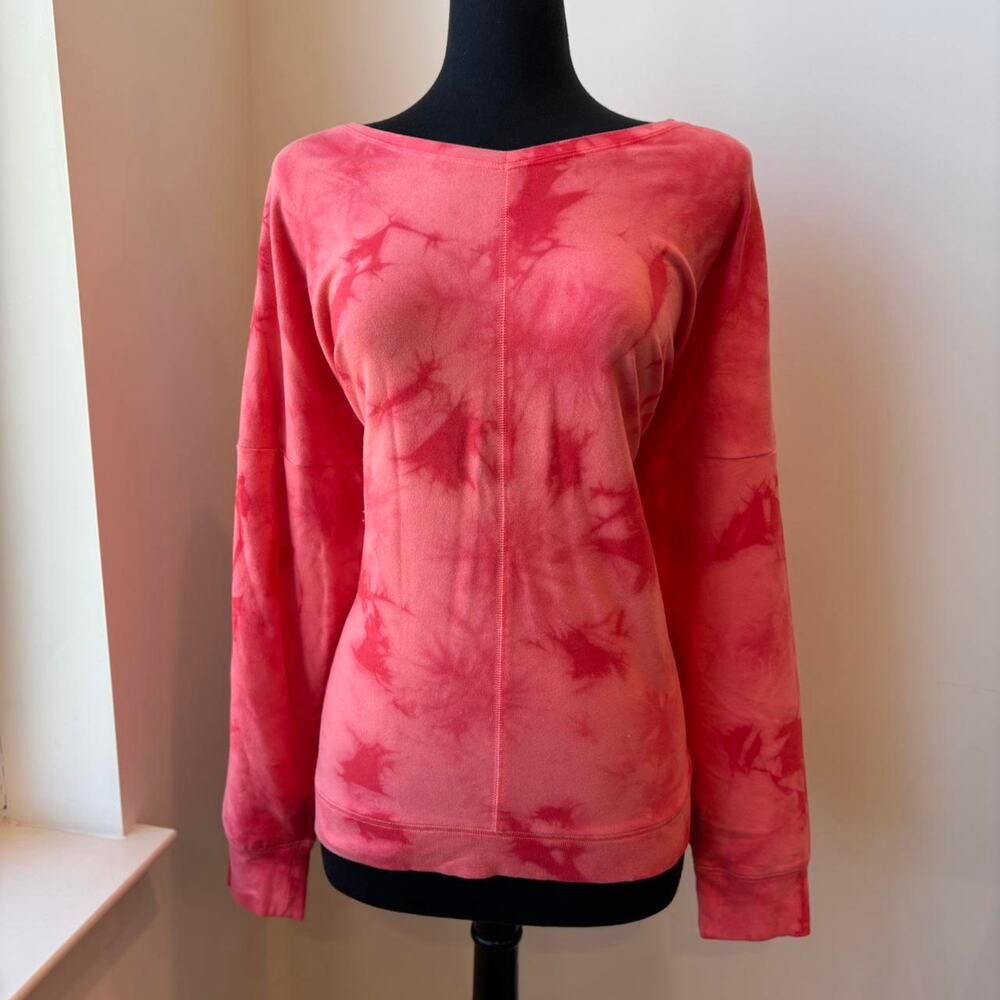 Tek Gear Pink Orange Tie Dye Long Sleeve Casual Crew Neck Sweatshirt Sz XXL NWT
